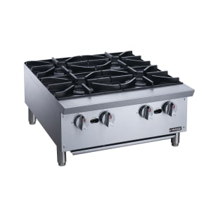 060-DCHPA24 24" Gas Hotplate w/ (4) Burners & Manual Controls, Convertible
