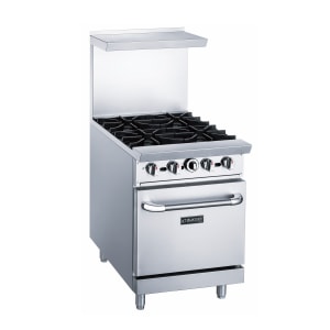 060-DCR244B 24" 4 Burner Gas Range - Standard Oven, Convertible