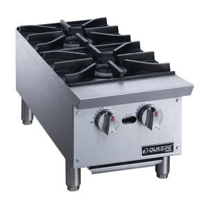 060-DCHPA12 12" Gas Hotplate w/ (2) Burners & Manual Controls, Convertible