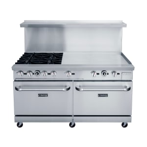 060-DCR604B36GM 60" 4 Burner Gas Range w/ Griddle - (2) Standard Ovens, Convertible
