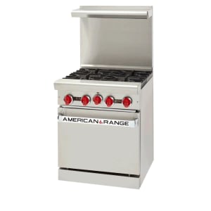 386-AR4NG 24" 4 Burner Gas Range w/ Space Saver Oven, Natural Gas
