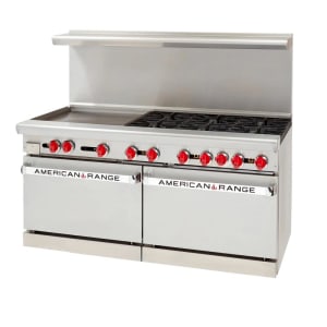 386-AR24G6BNG 60" 6 Burner Gas Range w/ Griddle & (2) Standard Ovens, Natural Gas
