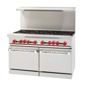386-AR8NG 48" 8 Burner Gas Range w/ (2) Space Saver Ovens, Natural Gas