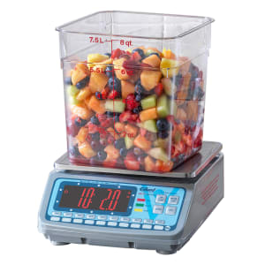 034-BRVHP30 30 lb Bravo! Digital Portion Control Scale - 9 5/8" x 8 7/10", Stainless Steel