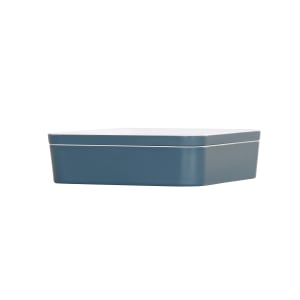 151-2413110111 Bento Box - 10 1/2" x 10 1/2" x 3", Melamine, Stone Blue