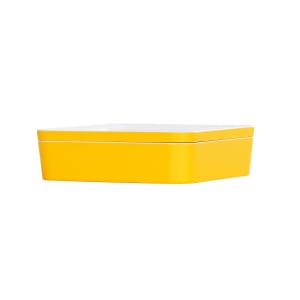 151-241311042 Bento Box - 10 1/2" x 10 1/2" x 3", Melamine, Sunshine Yellow
