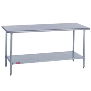 212-4182424 24" 18 ga Work Table w/ Undershelf & 400 Series Stainless Flat Top