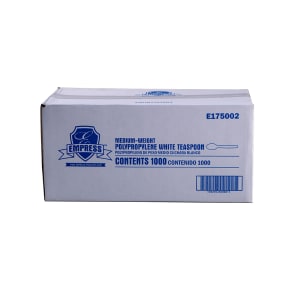 538-E175002 Medium Weight Disposable Teaspoons - Plastic, White