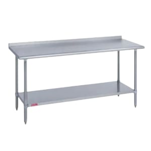 212-41624482R 48" 16 ga Work Table w/ Undershelf & 400 Series Stainless Top, 1 1/8" Backsplash