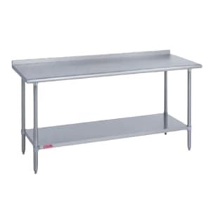 212-31430302R 30" 14 ga Work Table w/ Undershelf & 300 Series Stainless Top, 1 1/8" Backsplash