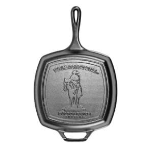 261-L8SGPYW 10 1/2" Square Yellowstone Cast Iron Grill Pan, Cowboy