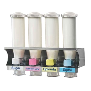003-80101 Wall-Mount Sugar & Creamer Dispenser, (4) 24 oz Hoppers