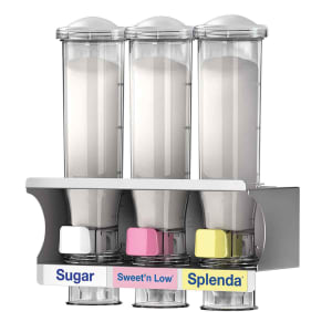 003-80103 Wall-Mount Sugar & Creamer Dispenser, (3) 24 oz Hoppers