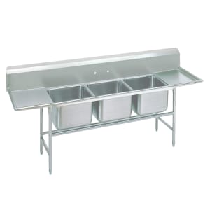 009-93437236RL 151" 3 Compartment Sink w/ 24"L x 24"W Bowl, 12" Deep