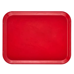 144-1014521 Fiberglass Camtray® Cafeteria Tray - 13 3/4"L x 10 3/5" W, Cambro Red