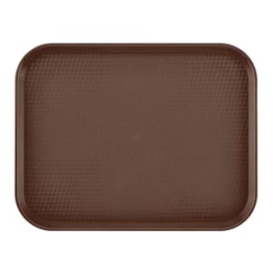 144-1014FF167 Plastic Fast Food Tray - 13 1/2"L x 10 2/5"W, Brown
