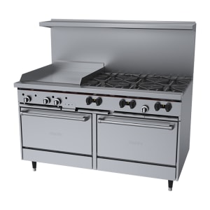451-X606G24RRNG 60" 6 Burner Sunfire Gas Range w/ Griddle & (2) Standard Ovens, Natural Gas