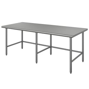 009-TELAG368X 96" 16 ga Work Table w/ 430 Series Stainless Flat Top