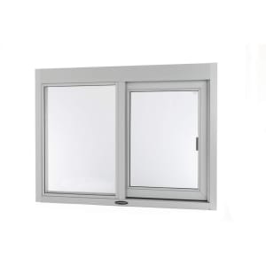 487-SC30309046CL 36"W x 36"H Clear Aluminum Right-to-Left Manual Drive-Thru Window