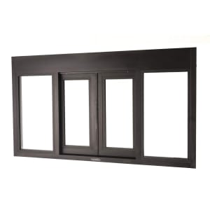 487-BP7241E9518BX 72"W x 41"H Dark Bronze Bi-Parting Electric Drive-Thru Window
