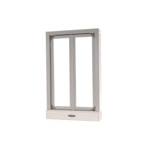 487-CM19021CX 24"W x 38 1/2"H Clear Aluminum Bi-Folding Manual Drive-Thru Window
