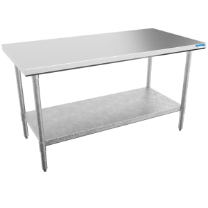 079-0306TTV 60" 18 ga Work Table w/ Undershelf & 430 Series Stainless Flat Top
