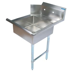 079-R27TDSKB 72" Straight Dish Table w/ 1 Sink - Right to Left, 20" x 20" x 8" Sink Bowl