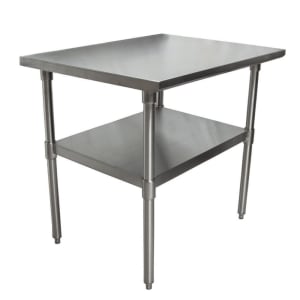 079-4263TTV 36" 18 ga Work Table w/ Undershelf & 430 Series Stainless Flat Top