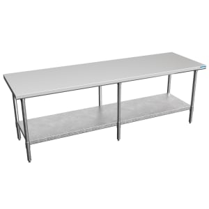 079-0327TTV 72" 18 ga Work Table w/ Undershelf & 430 Series Stainless Flat Top