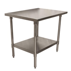 079-4242TTV 24" 18 ga Work Table w/ Undershelf & 430 Series Stainless Flat Top