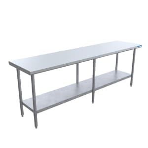 079-4269TTV 96" 18 ga Work Table w/ Undershelf & 430 Series Stainless Flat Top