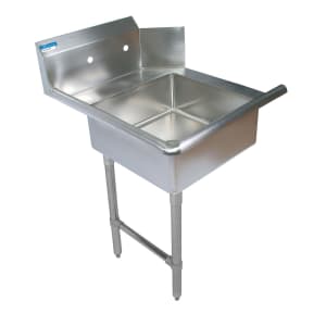 079-SSL84TDSKB 48" Straight Dish Table - Left to Right, (1) 20" x 20" x 8" Sink Bowl