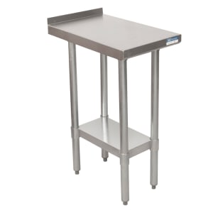 079-4251STFV Equipment Filler Table w/ Undershelf - 15" x 24", 18 ga Stainless Steel, 1 1/2" Backsplash