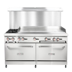 734-MRS60G48 60" 2 Burner Gas Range w/ Griddle - (2) Standard Ovens, Convertible