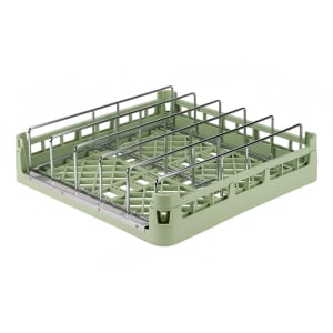 175-526691 Open End Dishwasher Rack with Insert - Full Size, 19 3/4x19 3/4" Green