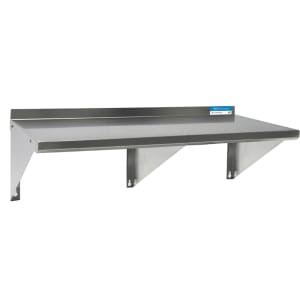 079-2761ESWKB Solid Wall Mounted Shelf, 72"W x 16"D, Stainless