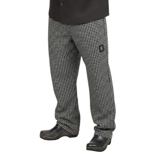 094-P020HT2X 2X-Large Baggy Chef Pants - Houndstooth, Poly-Cotton