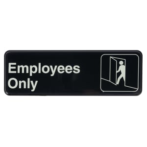 229-394506 Employees Only Sign - 3" x 9", Adhesive Back