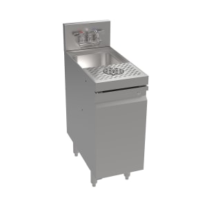 381-KR24MS12C Underbar Dump Sink w/ 10" x 12" x 6" Bowl - Cabinet Base & Glass Rinser, Stainless Steel