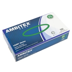 809-VXL5201 Vinyl General Purpose Disposable Gloves - Powder Free, Clear, Extra Large
