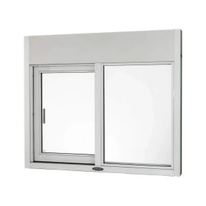 487-SC30309047CR 36"W x 36"H Clear Aluminum Left-to-Right Manual Drive-Thru Window