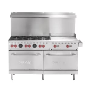 207-SX60F6B24GNG 60" 6 Burner Gas Range w/ Griddle & (2) Standard Ovens, Natural Gas