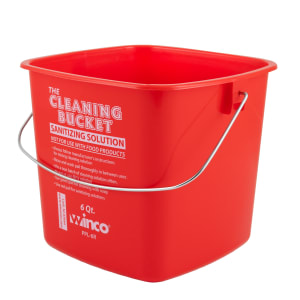 080-PPL6R Cleaning Bucket, 6 qt., Red - Sanitizing Soultion