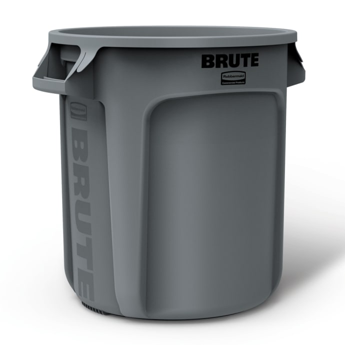 Rubbermaid Fg261000gray 10 Gallon Brute Trash Can Plastic Round Food Rated