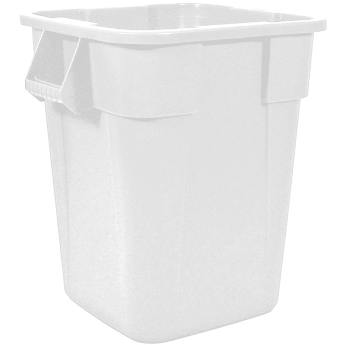 Rubbermaid FG353600WHT 40 gallon Brute Trash Can - Plastic, Square,  Built-in Handles