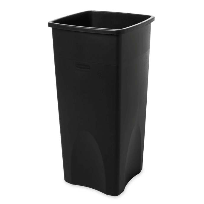 Rubbermaid FG356988BLA 23 gallon Commercial Trash Can - Plastic, Square,  Food Rated