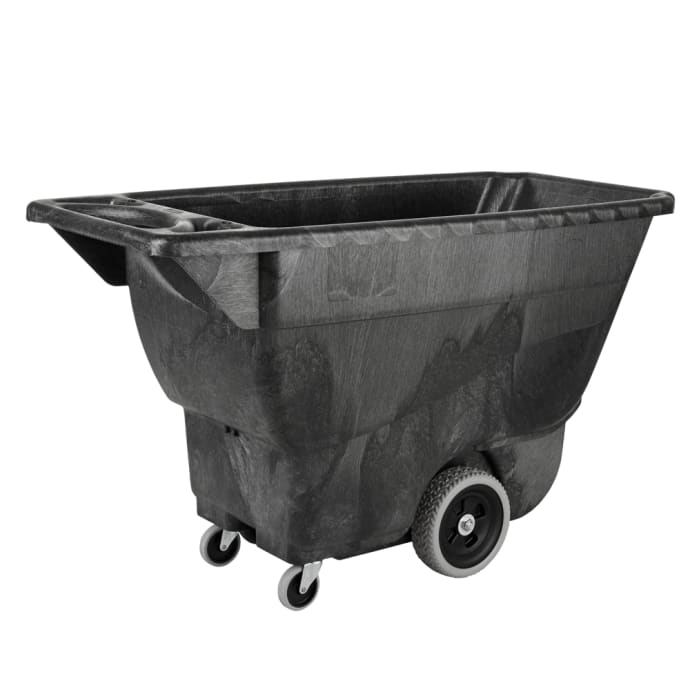 Rubbermaid Fg9t1300 Bla 1 2 Cu Yd Trash Cart W 450 Lb Capacity Black