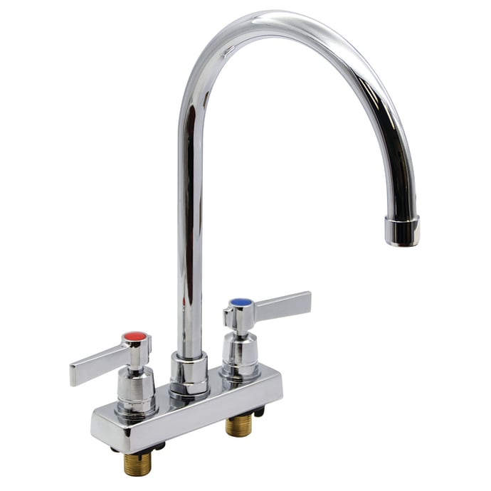 Advance Tabco K 55 Deck Mount Faucet 8 1 2 Gooseneck Spout 4 Centers Lead Free