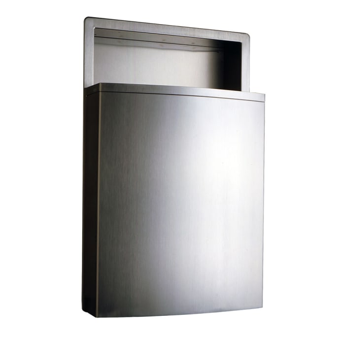 Bobrick B43644 12 4 5 Gallon Recessed Bathroom Trash Can