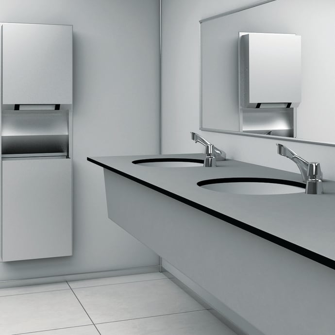 Bobrick B-82216 Stainless Steel Lavatory Bathroom Counter Mounted Soap Dispenser 